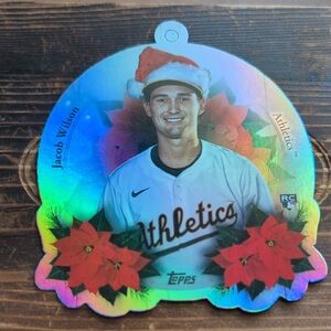2025 Topps Holiday Jacob Wilson Rookie Card Ornament Athletics